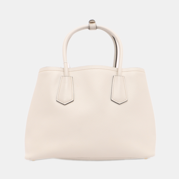 Double Medium Saffiano Calfskin White