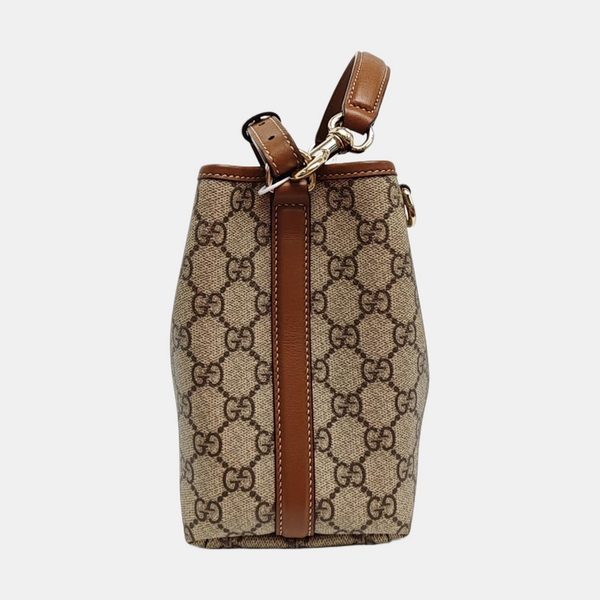GG Emblem Monogram Coated Canvas Beige