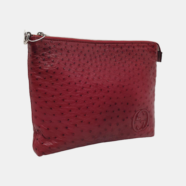 Soho Medium Quilted Ostrich Red