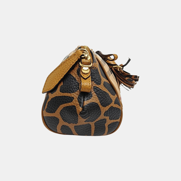 Coated Canvas Shoulder Bag Brown