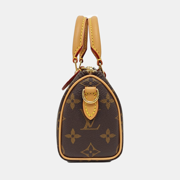 Authenticated pre-owned SPEEDY Nano Monogram Coated Canvas Brown - Shoulder Bag at Looply