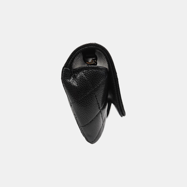 CLASSIC FLAP Super Mini Quilted Grained Calfskin Black