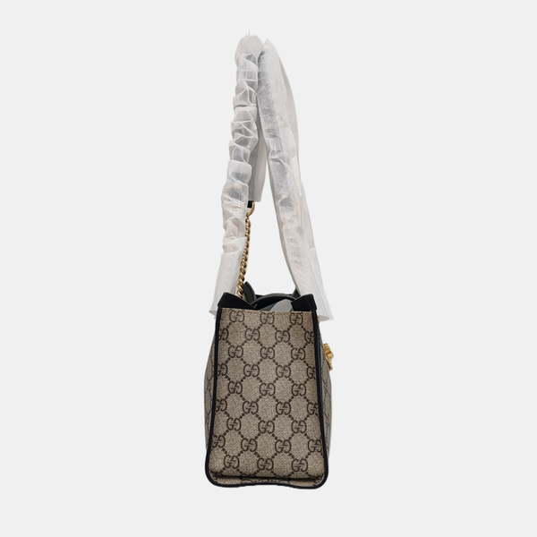 Padlock Small Monogram Coated Canvas Beige