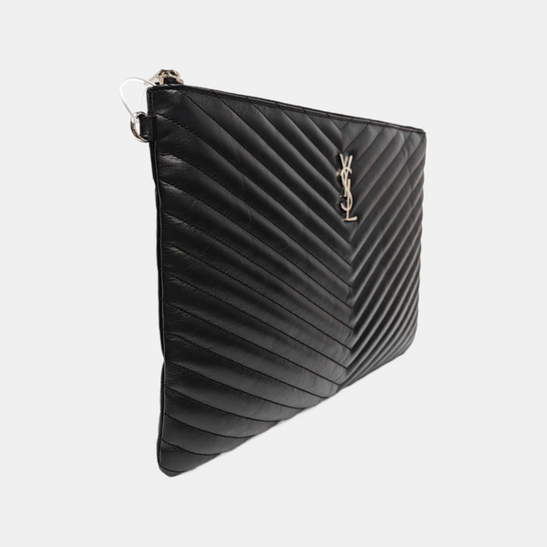 Quilted Calfskin Clutch Black