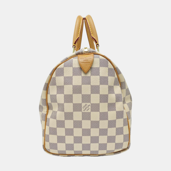 SPEEDY 30 Damier Azur Coated Canvas White