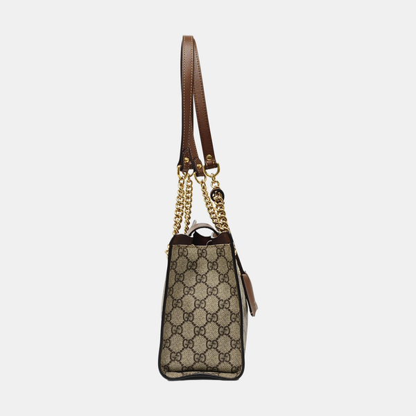 Padlock Small Monogram Coated Canvas Beige