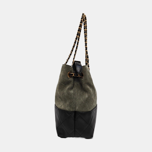 Quilted Suede Small Beige