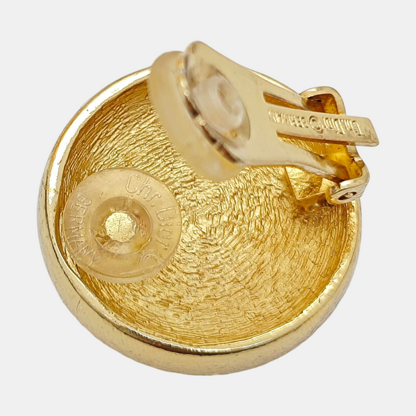 Synthetic Crystal Gold Clip On Earrings