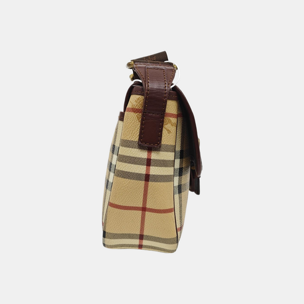 Coated Canvas Shoulder Bag Beige