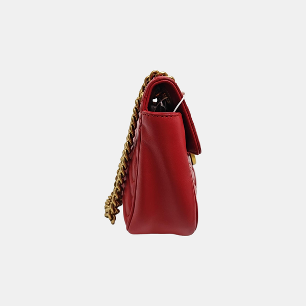 GG Marmont Medium Quilted Calfskin Red