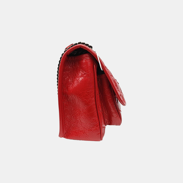 NIKI Small Chevron Calfskin Red