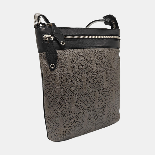 Coated Canvas Shoulder Bag Gray