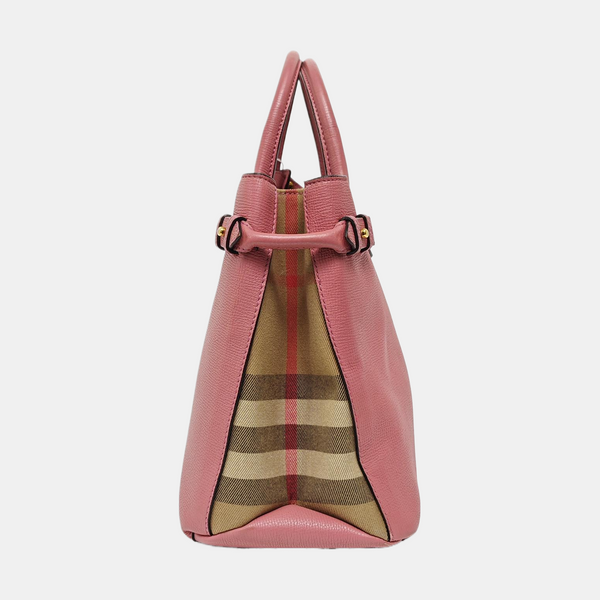 The Banner Medium Calfskin Pink