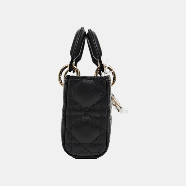 Lady Dior Mini Cannage Calfskin Black