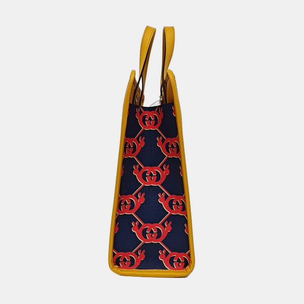 Monogram Coated Canvas Tote Bag Blue