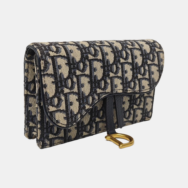 Saddle Mini Oblique Canvas Blue