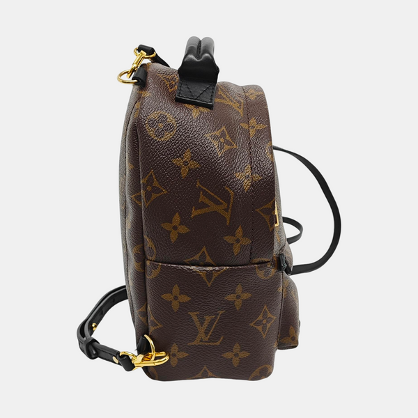 Authenticated pre-owned PALM SPRINGS Mini Monogram Coated Canvas Brown - Backpack at Looply
