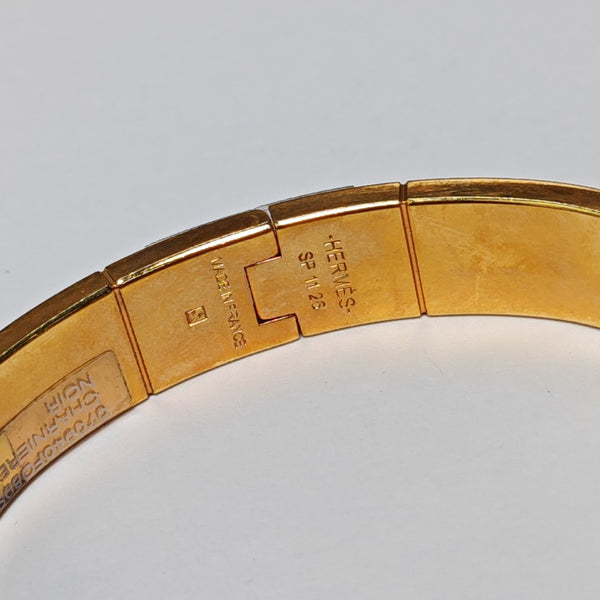 Enamel Hinged Bracelet Metal Rose Gold Bangle