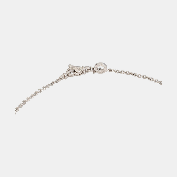 Tondo Sun Sole Charm 18k White Gold Silver Necklace