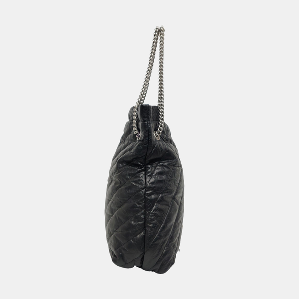Crush Medium Quilted Calfskin Black