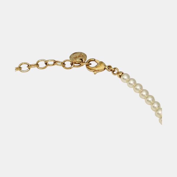 CD Swing Faux Pearl White Necklace