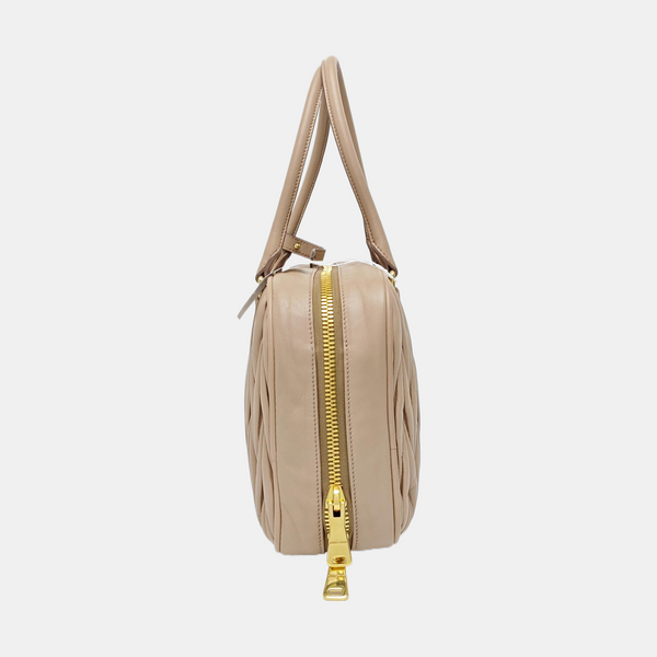 Arcadie Matelassé Quilted Lambskin Beige