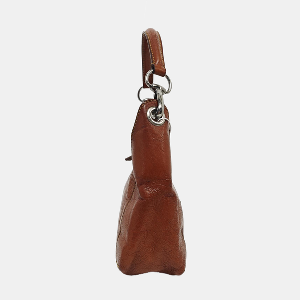Calfskin Top Handle Bag Brown