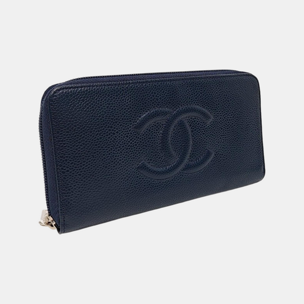 Grained Calfskin Wallet Blue