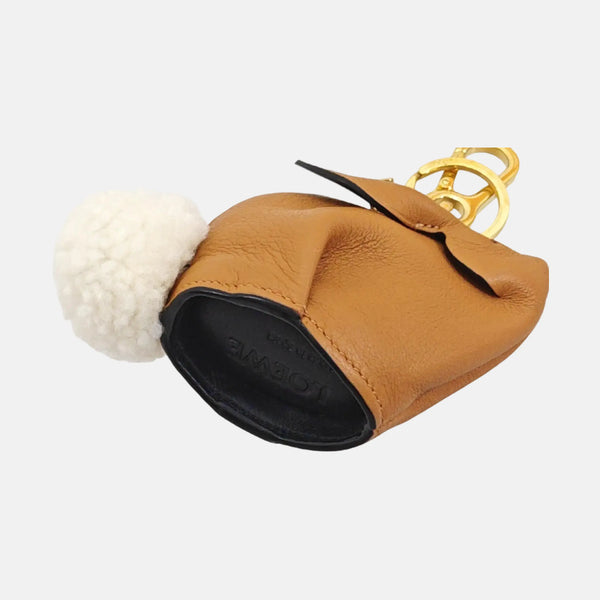 Leather Bag Charm Brown