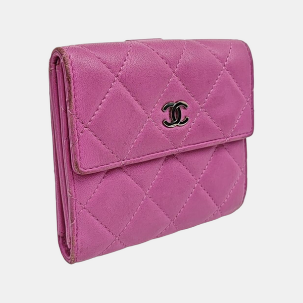 Quilted Lambskin Wallet Purple