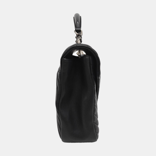 Quilted Calfskin Shoulder Bag Black