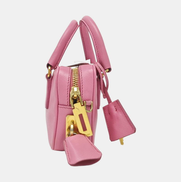 Saffiano Calfskin Shoulder Bag Pink