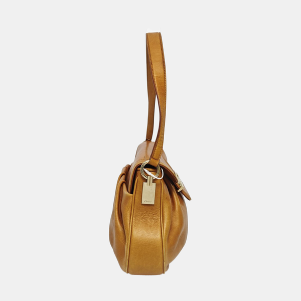 Calfskin Shoulder Bag Brown