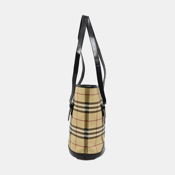 Coated Canvas Bucket Bag Beige