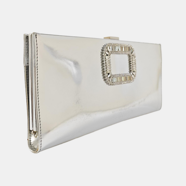 Calfskin Clutch Silver