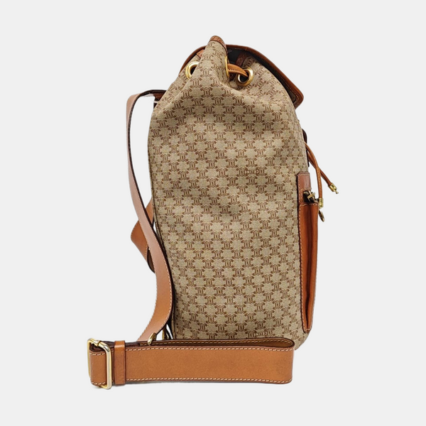 Coated Canvas Backpack Beige