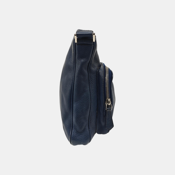 Vela Messenger Bag Calfskin Blue