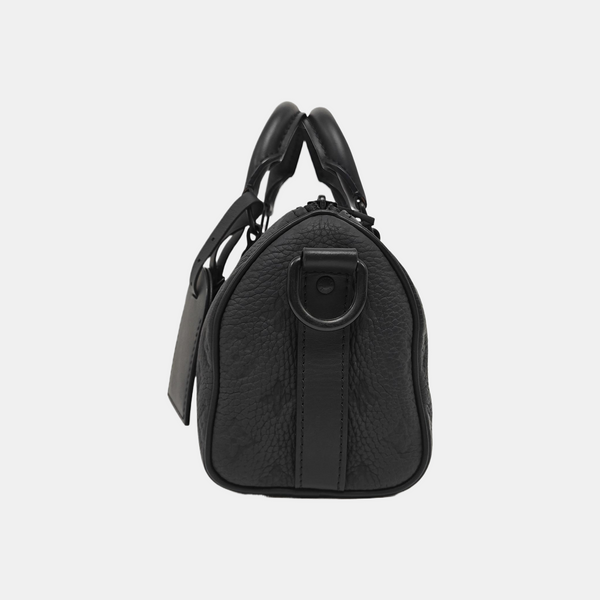 KEEPALL 25 Monogram Calfskin Black