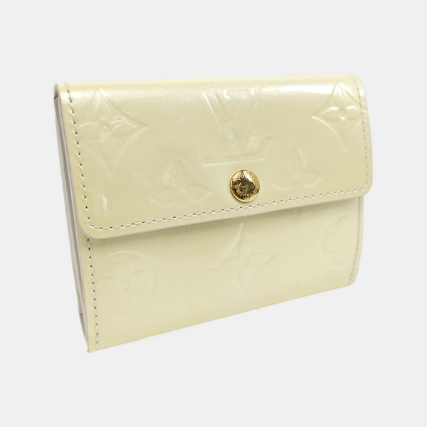SARAH Monogram Patent Leather White Card Holder