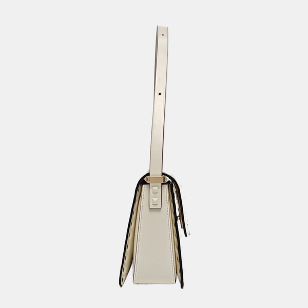 Rockstud Calfskin White
