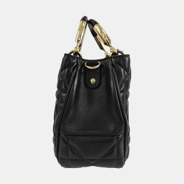 Lady 95.22 Small Cannage Calfskin Black