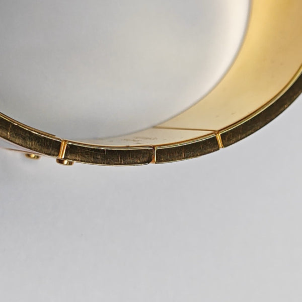 Enamel Hinged Bracelet Metal Gold Bangle
