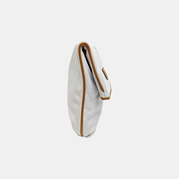 MACADAM CLUTCHES Calfskin White