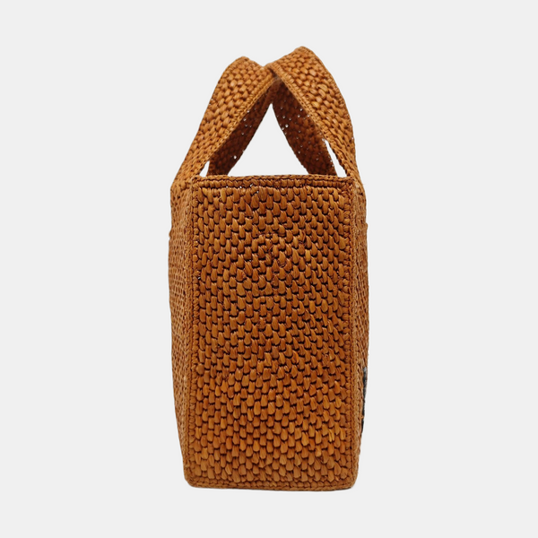 Font Tote Small Straw Brown
