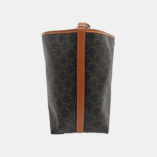 Coated Canvas Shoulder Bag Brown