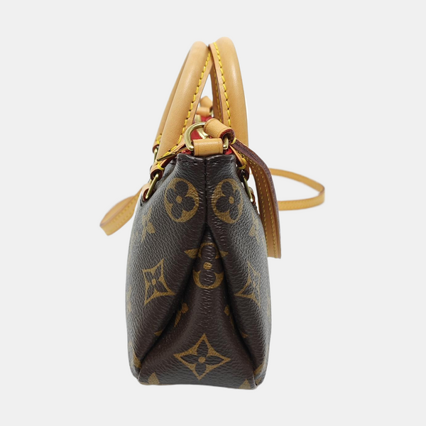 PALLAS Nano Monogram Coated Canvas Brown