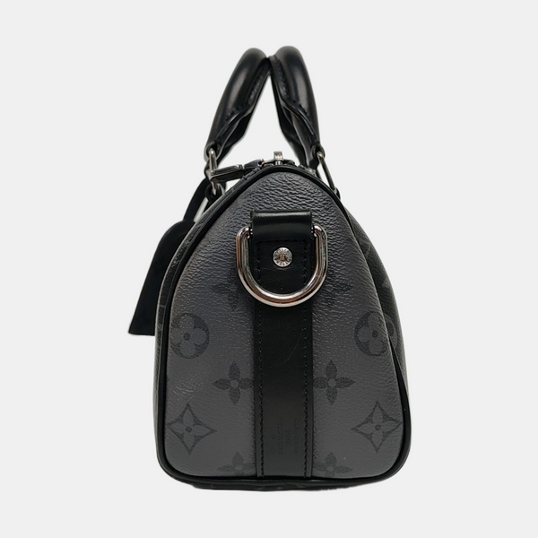 KEEPALL 25 Monogram Coated Canvas Black