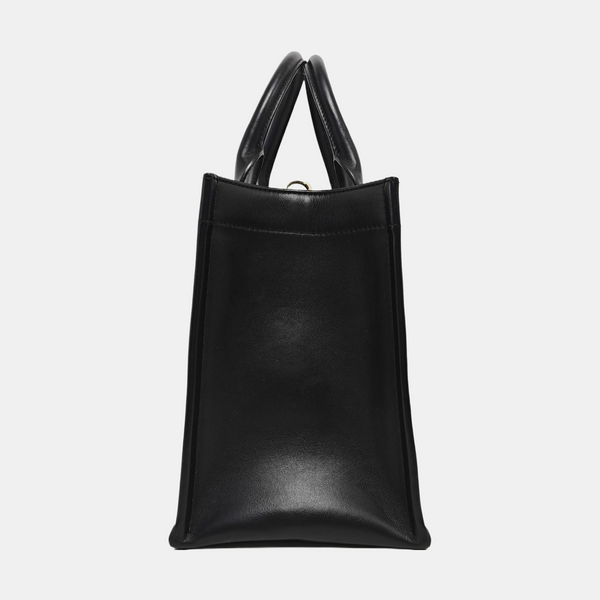 Book Tote Small Cannage Calfskin Black