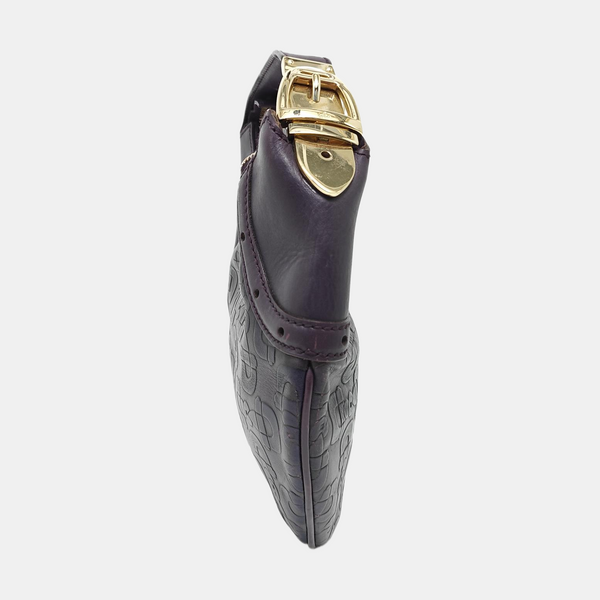 Calfskin Top Handle Bag Purple