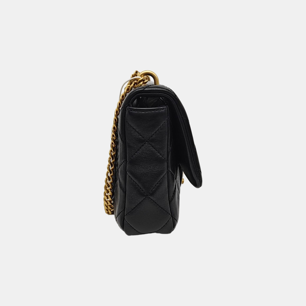 Quilted Calfskin Shoulder Bag Black